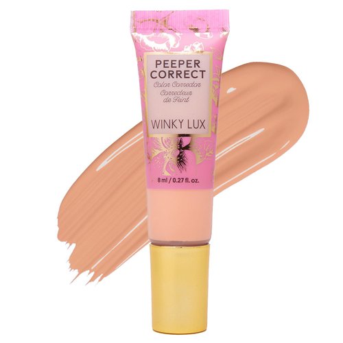 Winky Lux Peeper Correct Peach Color Corrector, Neutralizes Dark Areas - Tinted Creamy Color Corrector for Smooth & Even Complexion with Vitamin E & Hyaluronic Acid, Vegan & Cruelty Free