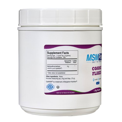 KALA HEALTH MSMPure Coarse MSM Powder Flakes – US-Made MSM for Joint Health, Skin Appearance, and Hair & Nail Support – 2.2 lb, Organic Sulfur