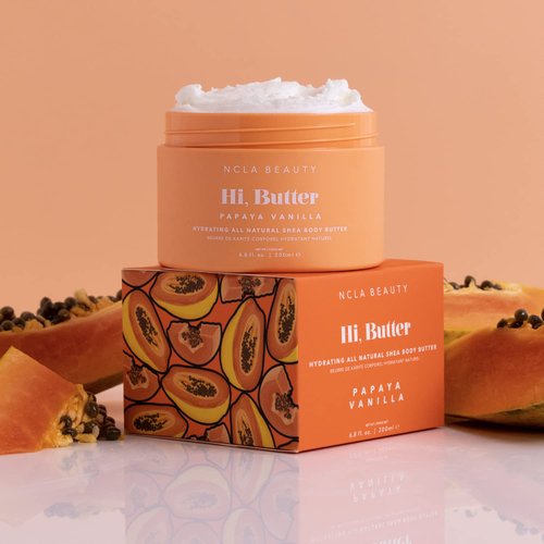 NCLA - Hi, Butter Natural Shea Body Butter | Vegan, Cruelty-Free, Clean Skincare (Papaya, 6.8 oz | 200 ml)