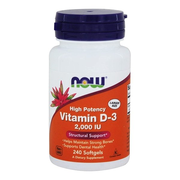 Now Foods, (2 Pack) Vitamin D-3 High Potency, 2,000 IU, 240 Softgels