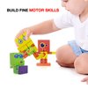 Wood & Robotics Wooden Robot Toy, cubebot cubebot, Cube Toy Puzzle, Micro, Stacking Robots, Fidget Bots, Puzzle Transforming Cube, Yellow