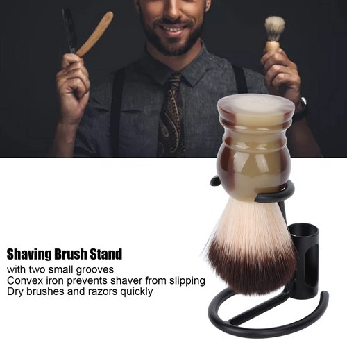 ZJchao Razor Holder Stand, Matte Black Non-Slip Quick Drying Shaving Stands for Shaving Brushes, Metal Shaver Hanger Shaving Brush Holder for Men