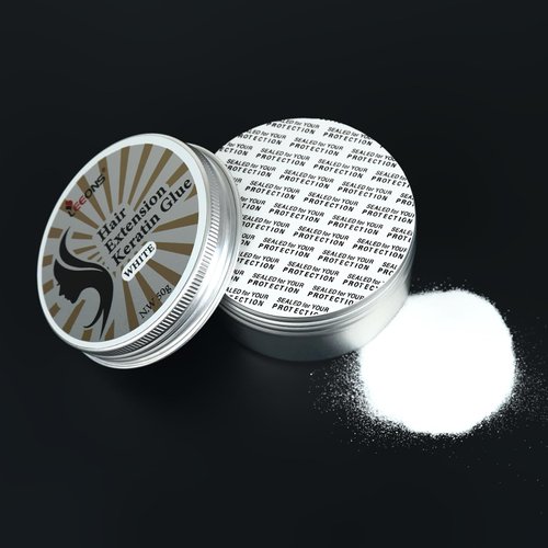 50g Extensions Keratin Glue Powder for K-Tip Connection | Bonding Hair Extensions Bulks | Powder for Fusion Hair Extensions (White, 50 Grams)
