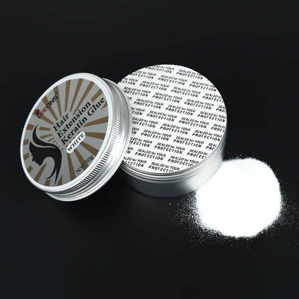 50g Extensions Keratin Glue Powder for K-Tip Connection | Bonding Hair Extensions Bulks | Powder for Fusion Hair Extensions (White, 50 Grams)