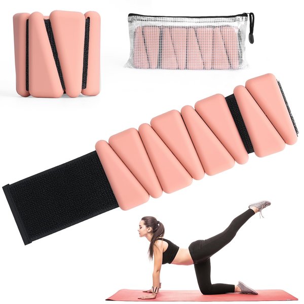 [2024 Newest] Adjustable Wrist and Ankle Weights for Women: 2 lbs Total (1 lb Each), Arm Weights for Walking, Weighted Wristbands, Ankle Weights, and Arm Weights (Flash pink)