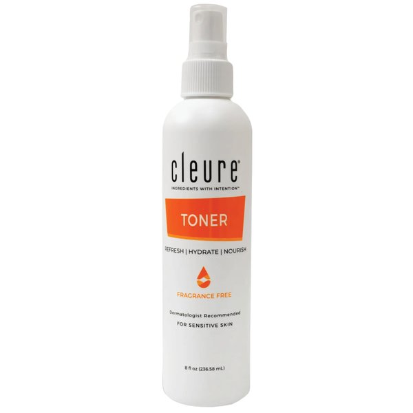 Cleure Alcohol Free Toner for Sensitive Skin - Balancing pH Toner for Face - Paraben, Salicylate, & Fragrance Free (8 oz, Pack of 1)