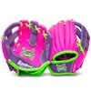 Franklin Sports Baseball Glove - AirTech Boys + Girls Youth Teeball Glove - Kid + Toddler Teeball + Baseball Mitt - Right Hand Throw - 8.5", Pink/Purple