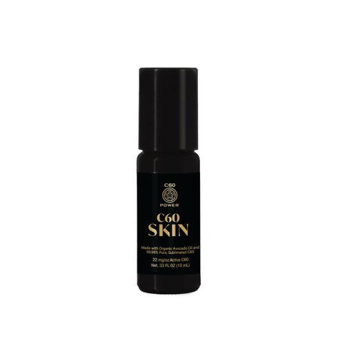 C60 Power - Skin Roll-On - Age-Defying Antioxidant Protection - Reduce Wrinkles, Heal Skin, Non-Greasy - Face, Body, Bug Bites, Scarring - Organic Avocado Oil, 99.99% Pure C60 Fullerenes