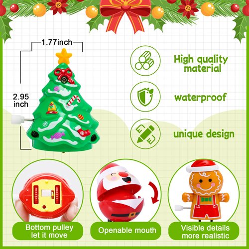 Max Fun 30pcs Christmas Wind Up Toys Stocking Stuffers for Kids Christmas Party Favors Bulk Christmas Goody Bag Filler