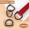 HINZIC 4 Pack D Ring Spring Key Hooks Keyring Clip Buckles Clasp Clamps for Belt Backpacks Handbag Purse Strap- Black