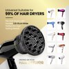 Herbishh Hair Dryer Diffuser Attachment for Even Heat Distribution, Universal Fit for Curly, Thick & Wavy Hair, Reduces Frizz & Adds Volume, Gifts for Her, Adjustable from 3.5 to 8 cm (Black)