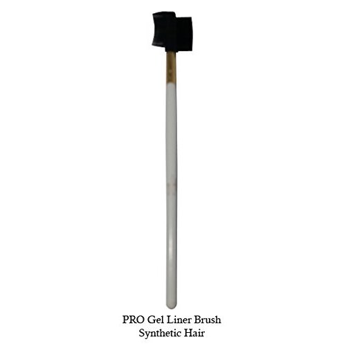 Tootloo Professional High PRO Gel Liner Brush Black Synthetic Bristles 6-3/4" Black Wooden Handle. For eye shadow, blush, powder, foundation, and lips. (White)