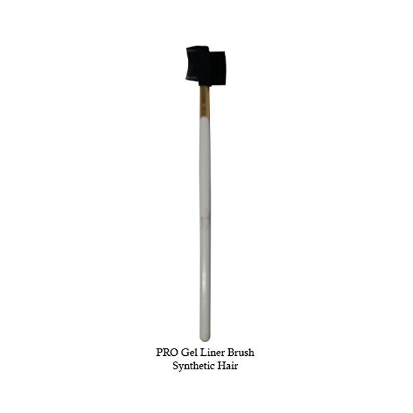 Tootloo Professional High PRO Gel Liner Brush Black Synthetic Bristles 6-3/4" Black Wooden Handle. For eye shadow, blush, powder, foundation, and lips. (White)