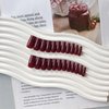 KQueenest Dark Red Press On Nails Medium Long Square Nails Press Ons Gloss, More Burgundy Long Fake Nails For Women Daily Wear, Thick Acrylic Stick on Nails False Nails Set, 24 Pcs