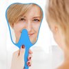 Annhua Handheld Mirror Small with Handle Blue, Hand Mirror Tooth-Shaped Kids Makeup Mirror Cute for Salon|Barber|Hairdressing - Easy to use & Lightweight