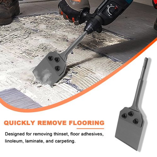 HIGOSPRO 4 Inch SDS Plus Floor Scraper, 4" x 10" Tile Grout Adhesive Wallpaper Thinset Wood Adhesives Linoleum Removal Tool for SDS-Plus Rotary Hammer