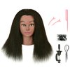 FUTAI 100% Human Hair Mannequin Head for Hairdresser Practice Braiding Styling Manikin Cosmetology Doll Training Head Coloring Bleaching Dyeing Curling Cutting Updos Display with Table Clamp Stand