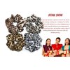 Leopard Print Hair Accessories Bundle - Ring, Elastic Band, Head Flower, Hair Rope for Women or Girls (Pack of 4)