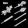 6 Pieces Delicate Rhinestone Bridal Hair Clip, Leaf Wedding Hairpin Bride Crystal Hair Clips, Elegant Bridal Hairpins, Hair Accessories for Women Girls (Classic Type)