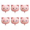 Deermon Big Pink Piggy Head Balloons, 6 Pack Pig Shaped Woodland Cartoon Animal Balloons For Jungle Farm Zoo Safari Theme Backdrop Kids Birthday Baby Shower Party Decorations Supplies