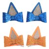 Dog Birthday Party Supplies，Blue Party Decorations Ears Hair Bow Clips for Kid, Boys and Girls Halloween Costume Accessories Animal Cosplay (4 PCS)