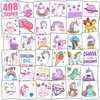Partywind 408 Styles Temporary Tattoos for Kids Girls, Individually Wrapped Cut Tattoos for Girls Party Supplies Decorations, Goodie Bag Stuffers Prizes Games for Children