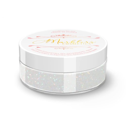 MARBLERS Holographic Face & Body Glitter [Rainbow White] 0.18oz (5g) | Chunky | Chopped | Flake | Non-Toxic | Vegan | Cruelty-Free | Festival, Rave & Party Makeup | Eye, Hair, Nail Polish, Eyeshadow