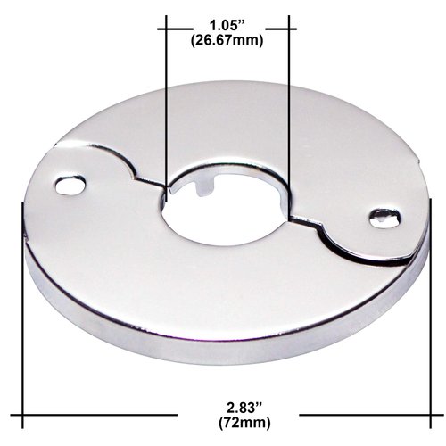 Floor and Ceiling Plate Cover Split Flange Replacement and Repair Kit, Fits 3/4 Inch IPS Galvanized Pipe or 1 Inch Copper Pipe, Chrome Finish (Pack of 6)