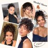 BOGSEA Curly Messy Bun Hair Pieces Elastic Drawstring Curly Hair Buns for Short Thin Hair Synthetic Ponytail Extension hair bun for Women (Dark Chocolate Brown)