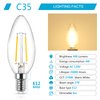 Ascher Classic E12 LED Candelabra Light Bulb, Equivalent 40W, Warm White 2700K, Filament Clear Glass, Non-Dimmable, Pack of 10