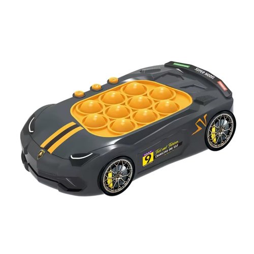 Turbo Light-Up Racing Pop It Game - Fidget Pop Fun for Kids - Handheld Sports Car Bubble Game with Flashing Lights - Exciting Push Pop Fidget Toy for Christmas & Birthday (Black Racer)