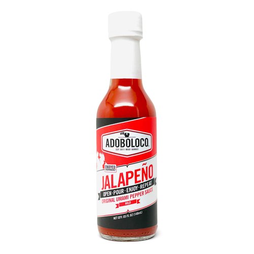 Adoboloco Hot Sauce - Mild Medium Hot Super Tasty Fiery Chili Pepper Sauce Blend 1-Pack (Jalapeno)
