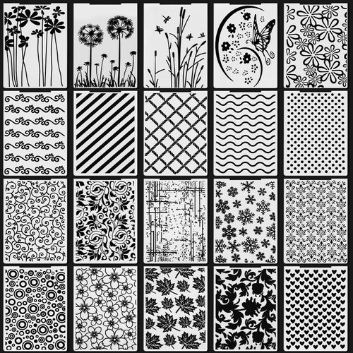 Mumufy 20 Pcs Embossing Folders for Card Making 3D Embossing Folders DIY Plastic Embossing Template Stencil Paper Card Decorating Mold for Scrapbook Photo Album DIY Craft, 11.7 x 3.9 Inch (Vintage)