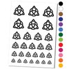Celtic Triquetra Knot Silhouette Temporary Tattoo Water Resistant Fake Body Art Set Collection - Black (One Sheet)
