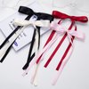 4 PCS Ribbon Hair Clips Bowknot With Long Tail,Bow Hair Clips,Hair Clips for Women with Bowknot Clips,Hair Bows for Women Ribbon for Hair Barrettes Bow clips(Black, Cream White, Pink, Wine Red)