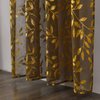 Sutuo Home Taupe Sheer Curtains 96 Inches Long 2 Panels Set,Gold Foil Print Metallic Bronzing Leaves, Privacy Window Treatment Decor Drape Pair for Christmas Bedroom Kitchen Living Room 52" W x 96" L