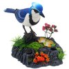 Tipmant Cute Electronic Birds Toys Pets Simulation Realistic Move Chirp Electric Office Home Desk Decor Decoration Kids Birthday Gifts (Blue & White)
