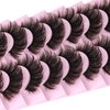 wiwoseo Eyelashes Natural Volumn Faux Mink Lashes Natural Wispy Fluffy Curly Lashes 17MM 3D Effect Fake Eyelashes Little Dramatic 10 Pairs Pack
