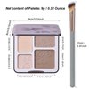 Lilyloria Face Highlighter Contour Shading Palette Sculpting Long-lasting Shimmer Pressed Powder Smooth Matte Shimmer Finish Makeup for Cool Toned Skin, 01 Cool Brown Brush Kit