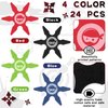 Ninja Foam Star Toys Small Throwing Foam Stars Foam Throwing Toys Ninja Party Favors for Birthday Party Costume Accessory Halloween Cosplay, 4 Inch(24 Pcs, Blue, Red, Black, Green)