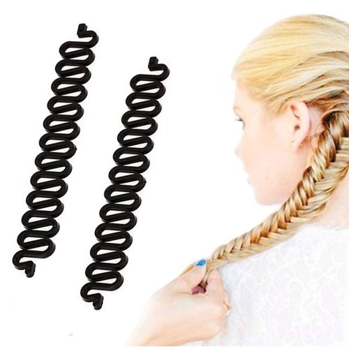 AnHua 2 Pcs Girl Women Easy Braider,Twist Plait Wave Hair Braiding Tool Holder Centipede Shape Hair Clip Hairstyle Tool Hair Accessories