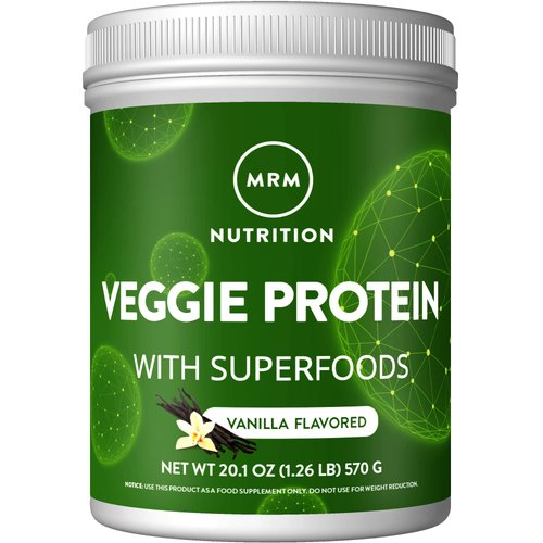 MRM Nutrition Veggie Protein with Superfoods | Vanilla Flavored | 22g Complete Protein | Over 8.8g Essential Amino acids | 13 superfoods | with Omega 3s and Omega6s | Keto Friendly | 30 Servings