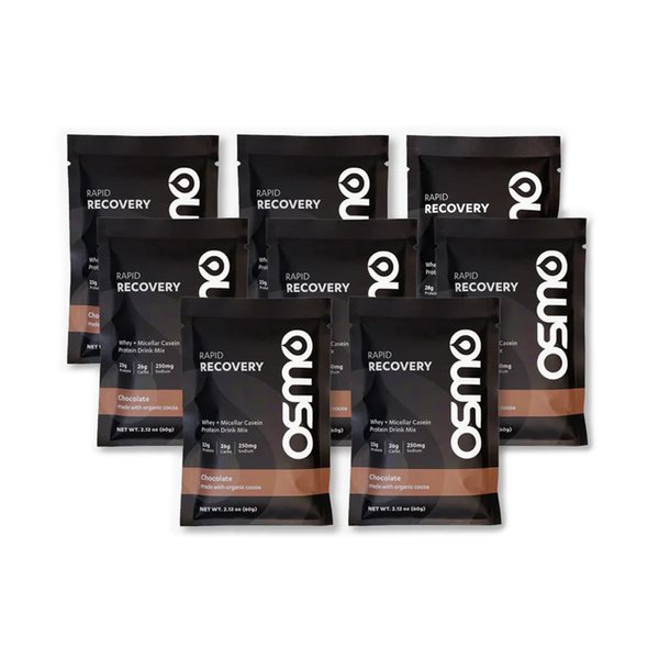 Osmo Rapid Recovery - Whey & Micellar Casein Protein Powder Blend with Carbohydrates & Caffeine, All Natural Ingredients, Enables Muscle Repair & Boosts Glycogen Restoration - Chocolate, 8 Servings