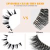 Anime Lashes Clear Band Spiky Lash Wispy Natural Look Japanese Asian Cosplay Manga Fake Eyelashes Individual Cluster 12 Pairs by INMISS