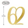 Gold Glitter 62nd Birthday Centerpiece Sticks, 12-Pack Number 62 Table Topper Anniversary Party Decorations