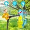 EQARD Punching Bag for Kids 47" Inflatable Dinosaur Bop Bag with Thicker Material Instant Bounce Back with Boxing Gloves Karate Kickboxing Taekwondo Kids Gift for Age 3-9 Girls & Boys (Blue)