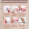 Practice Hand for Acrylic Nails with 500 Pcs Nails,Silicone Nail Practice Hand Stand, Flexible Bendable Nail Training Mannequin Hand for Nails Practice Nail Art Tools Single Right Hand Nude