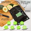 Reusable Food Storage Container Bags by Smelly Proof, Reusable Freezer Bags US-Made PEVA & BPA FREE Sandwich Bag, Easy Clean Dishwasher-Safe, NO SMELL Triple Zip BLACK 4 mils FLAT 6.5" x 7.5" - 10pk