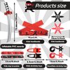 Jacyan 72Pcs Karate Party Favors Include Inflatable Sword Headbands Karate Party Decorations Karate Slap Bracelets Costume Accessories Gift Set for Birthday Supplies