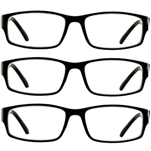 TruVision Readers Reading Glasses - 9504HP - 3 Pack - Black - 4.00